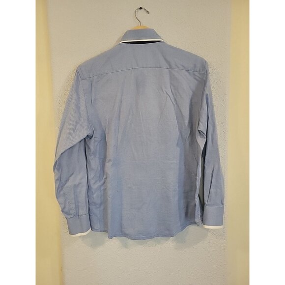 Zara Man Black Tag Shirt Men's‎ L Blue Slim Fit Button Up Long Sleeve - Picture 6 of 6